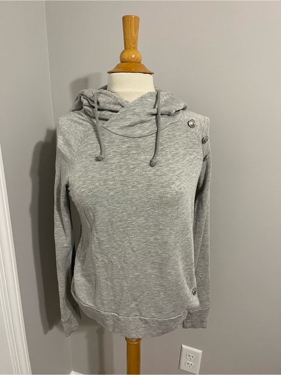 Generation Love Tops - Generation Love Light Gray Hooded Sweater with Shoulder Buttons Sz XS EUC